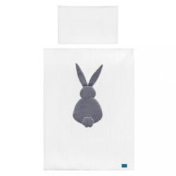 Belisima 3-részes ágyneműgarnitúra Belisima Nyuszi 100/135 fehér-szürke - pindurka