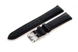 ARIA Curea pentru ceas din piele naturală ARIA 7109B. 01, neagră, textură netedă, căptușită, 20 mm