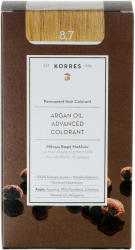 KORRES Argan Oil Advanced Colorant - Vopsea permanentă a părului 8.7 Caramel