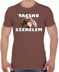 printfashion Tacskó szerelem - Férfi póló - Mogyoróbarna (2579118)