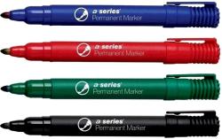 A-Series Marker permanent A-series, varf rotund 2 mm, 4 culori/set (AY01096)