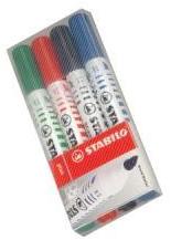 STABILO Marker pentru tabla Stabilo Plan, varf rotund 2.5 - 3.5 mm, 4 culori/set - Pret/set (SW13641)