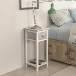 vidaXL Noptieră cu 1 sertar, gri și alb (242038) - vidaxl