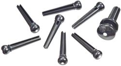 D'Addario Plastic Bridge Pins Ebony with Ivory Dot