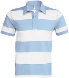 Kariban Tricou polo barbati, bumbac 100%, Kariban Ray KA237, Sky Blue/White (ka237sb/wh)