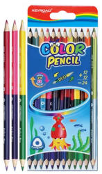 Keyroad Creioane colorate cu 2 capete, 12 buc/set, KEYROAD Duo