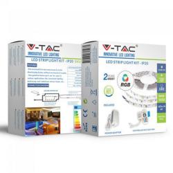 V-TAC Kit Banda LED IP20 60 LED-uri/m 5m 10W RGB cu telecomanda V-TAC (SKU-2558)
