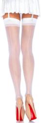 Leg Avenue fehér üvegszálas combfix harisnya hátul csíkkal S/L