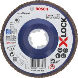 Bosch X-LOCK legyező csiszolótárcsa, egyenes, Best for Metal Ø125 mm, G40 (2608619209)