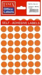 Etichete autoadezive color, D16 mm, 480 buc/set, Tanex - orange (TX-OFC-130-OG)