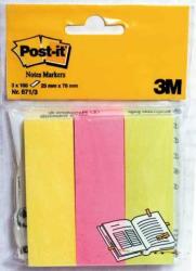 Post-it Page marker Post-it, 25 x 76 mm, 3 culori/set, 100 file/culoare (3M11029)