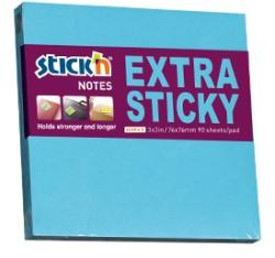 Notes autoadeziv extra-sticky 76 x 76mm, 90 file, Stick"n - albastru neon (HO-21673)