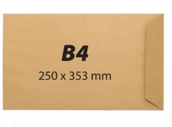  Plic B4, 250 x 353 mm, kraft, banda silicon, 90 g/mp, 250 bucati/cutie (KF60105) - birotica-asp