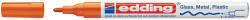 edding Marker permanent Edding 751 cu vopsea, corp metalic, varf rotund, 1-2 mm, portocaliu (ED751006) - birotica-asp
