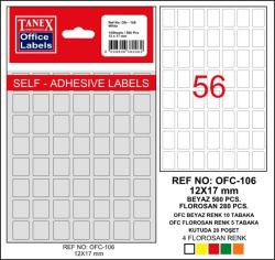  Etichete autoadezive albe, 12 x 17 mm, 560 buc/set, Tanex (TX-OFC-106)