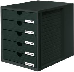 HAN Suport plastic cu 5 sertare pentru documente, HAN - negru (HA-1450-13) - birotica-asp