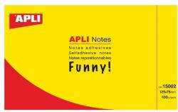 APLI Notite adezive, Apli, 125 x 75 mm, galben, 100 file/set (AL15002) - birotica-asp