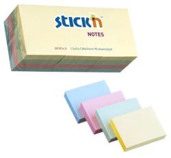 Notes autoadeziv 38 x 51 mm, 12 x 100 file/set, Stick"n - 3 culori pastel (HO-21531)