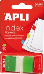 APLI Index Apli, autoadeziv zig-zag, 24 x 45 mm, verde (AL012612) - birotica-asp