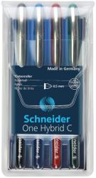 Schneider Roller cu cerneala SCHNEIDER One Hybrid C, ball point 0.5mm, 4 culori/set - (N, R, A, V) (S-183294) - birotica-asp