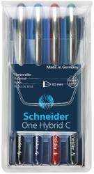 Schneider Roller cu cerneala SCHNEIDER One Hybrid C, ball point 0.5mm, 4 culori/set - (N, R, A, V) (S-183294)