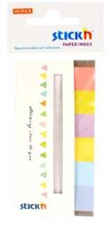 Stick index hartie color 45 x 15 mm, 6 x 30 file/set, Stick"n - 6 culori alb/neon (HO-21599)