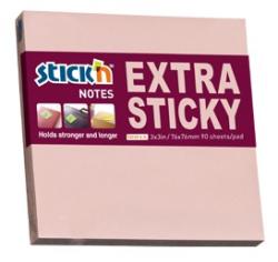  Notes autoadeziv extra-sticky 76 x 76mm, 90 file, Stick"n - magenta pastel (HO-21661)