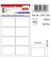 Etichete autoadezive albe, 34 x 52 mm, 80 buc/set, Tanex (TX-OFC-120-WH)