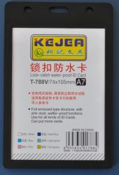  Suport PP water proof snap type, pentru carduri, 74 x 105mm, orizontal, 5 buc/set, KEJEA - negru (KJ-T-788V)