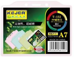  Suport PP, pentru carduri, 105 x 74mm, orizontal cu sistem de agatare, 10 buc/set, KEJEA - transparent (KJ-T-152H)