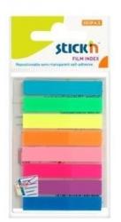 Stick index plastic transparent color 45 x 8 mm, 8 x 20 file/set, Stick"n - 8 culori neon (HO-21401)