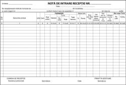 Nota de intrare - receptie, A4, 50 file, 2 exemplare, 3 bucati/set (TI22921)