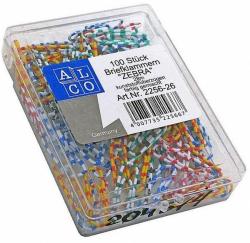 ALCO Agrafe colorate 28 mm, 100/cutie, ALCO Zebra - asortate (AL-2256-26)