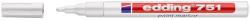 edding Marker permanent Edding 751 cu vopsea, corp metalic, varf rotund, 1-2 mm, alb (ED751000)