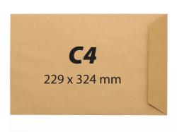  Plic C4, 229 x 324 mm, kraft, banda silicon, 90 g/mp, 25 bucati/set (KF50100) - birotica-asp