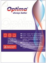 OPTIMA Etichete albe autoadezive 14/A4, 99, 1 x 38, 1 mm, 100 coli/top, Optima - colturi rotunjite (OP-414991381) - birotica-asp