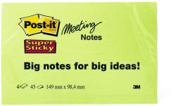 3M Notite adezive Post-it Super Sticky, dimensiune 149 x 98.4 - 45 file/bucata, 3 bucati/set (3M6445401)