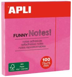 APLI Notite adezive Apli, 75 x 75 mm, 100 file, roz (AL011898)