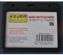  Suport PP dubla fata, pentru carduri, 105 x 74mm, orizontal, 5 buc/set, KEJEA - negru (KJ-T-002H)