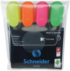 Schneider Textmarker SCHNEIDER Job, varf lat, 4 culori/set (S-1500)