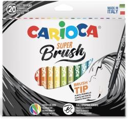 CARIOCA Carioca, varf flexibil - 1-6mm (tip pensula), 20 culori/cutie, CARIOCA Super Brush (CA-42968) - birotica-asp