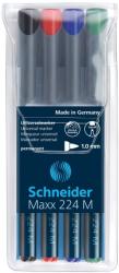 Schneider Universal permanent marker SCHNEIDER Maxx 224 M, varf 1mm, 4 culori/set (S-1208)
