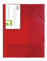 Q-CONNECT Mapa plastic cu elastic pe colturi, 400 microni, Q-Connect - rosu transparent (KF02311)