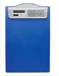 ALCO Clipboard simplu A4, din plastic rigid, cu calculator, ALCO - albastru (AL-5518-15) - birotica-asp