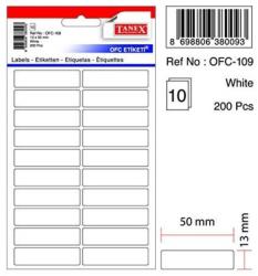  Etichete autoadezive albe, 13 x 50 mm, 200 buc/set, Tanex (TX-OFC-109-WH)