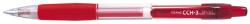  Pix cu gel PENAC CCH-3, rubber grip, 0.7mm, corp transparent - scriere rosie (P-BA3101-02F)