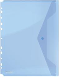 DONAU Folie protectie doc. A4 portret, inchidere cu capsa, 4/set, 200 microni, DONAU -albastru transparent (DN-8540001PL-10) - birotica-asp