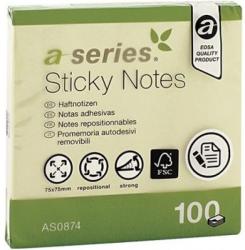 A-SERIES Notite adezive, A-Series, 75 x 75 mm, galben, 100 file (AY000800) - birotica-asp