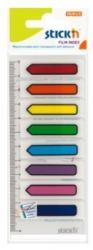 Stick index plastic transparent color 45 x 12 mm, 8 x 15 file/set, Stick"n - sageata - 8 culori neon (HO-21466)