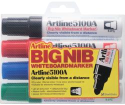 ARTLINE Marker pentru tabla de scris ARTLINE 5100A, corp metalic, varf rotund 5.0mm, 4 culori/set (EK-5100A/4W) - birotica-asp